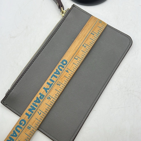 Kate Spade Wristlet Clutch Wallet Flat Thin Slim Gray Money Card Phone Holder - Picture 15 of 15